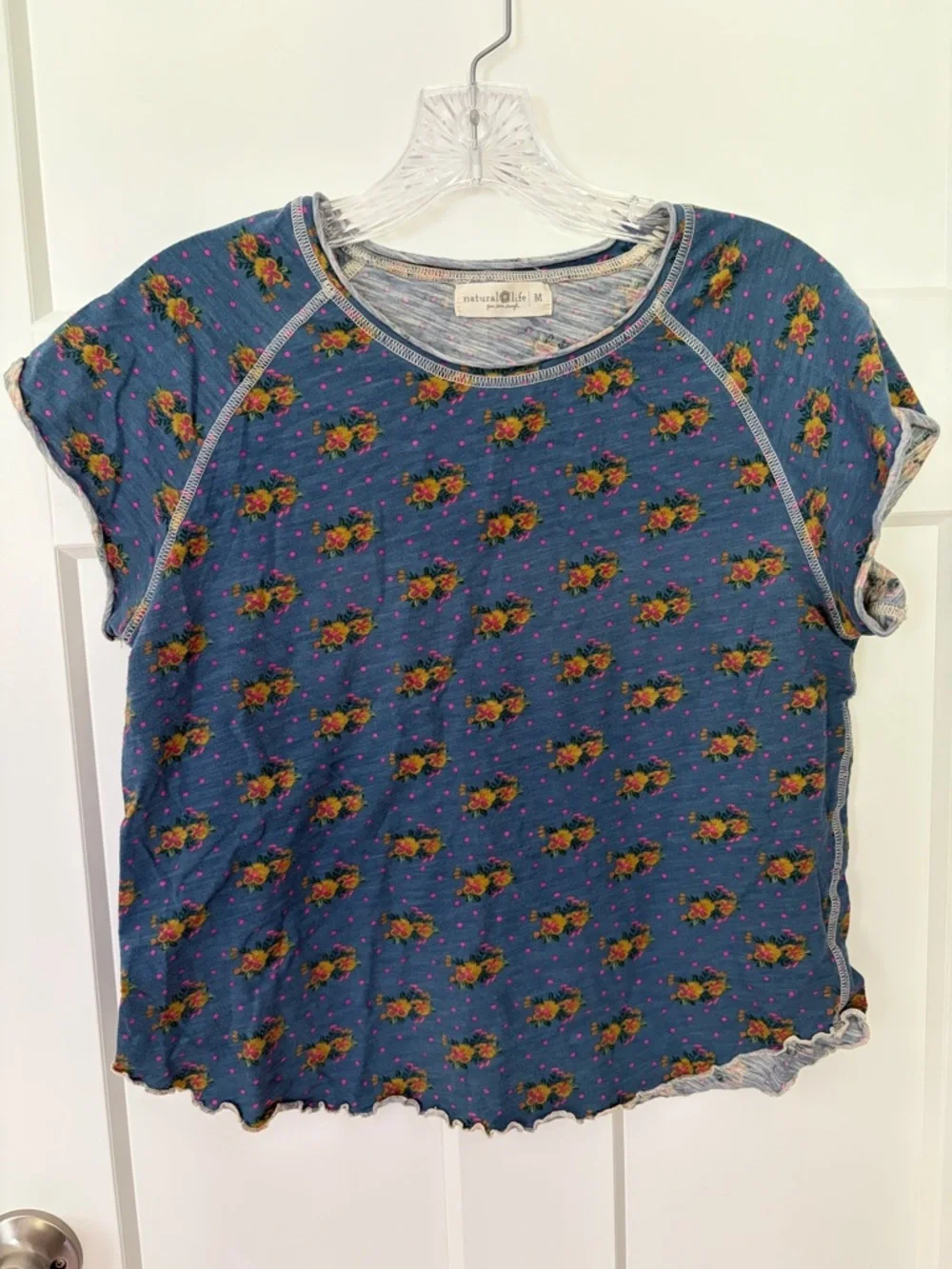 Natural Life Floral Tee Lot Of 2 Boho Cottagecore Fairy Grunge 100% Cotton M - Picture 7 of 12